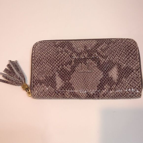 New Tory Burch Thea Snake Continental ZIP Wallet - Picture 2 of 6
